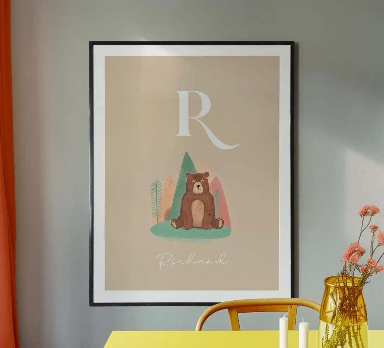 Initial with bear poster by mymia