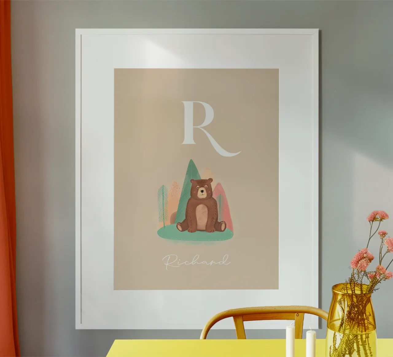 Initial with bear poster by mymia