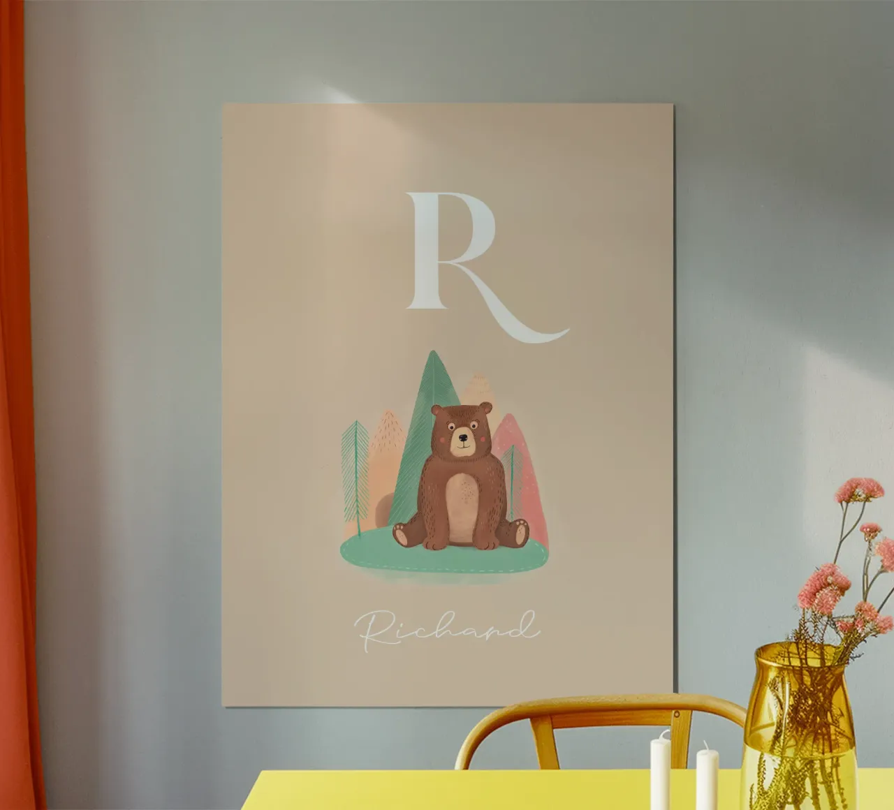 Initial with bear poster by mymia