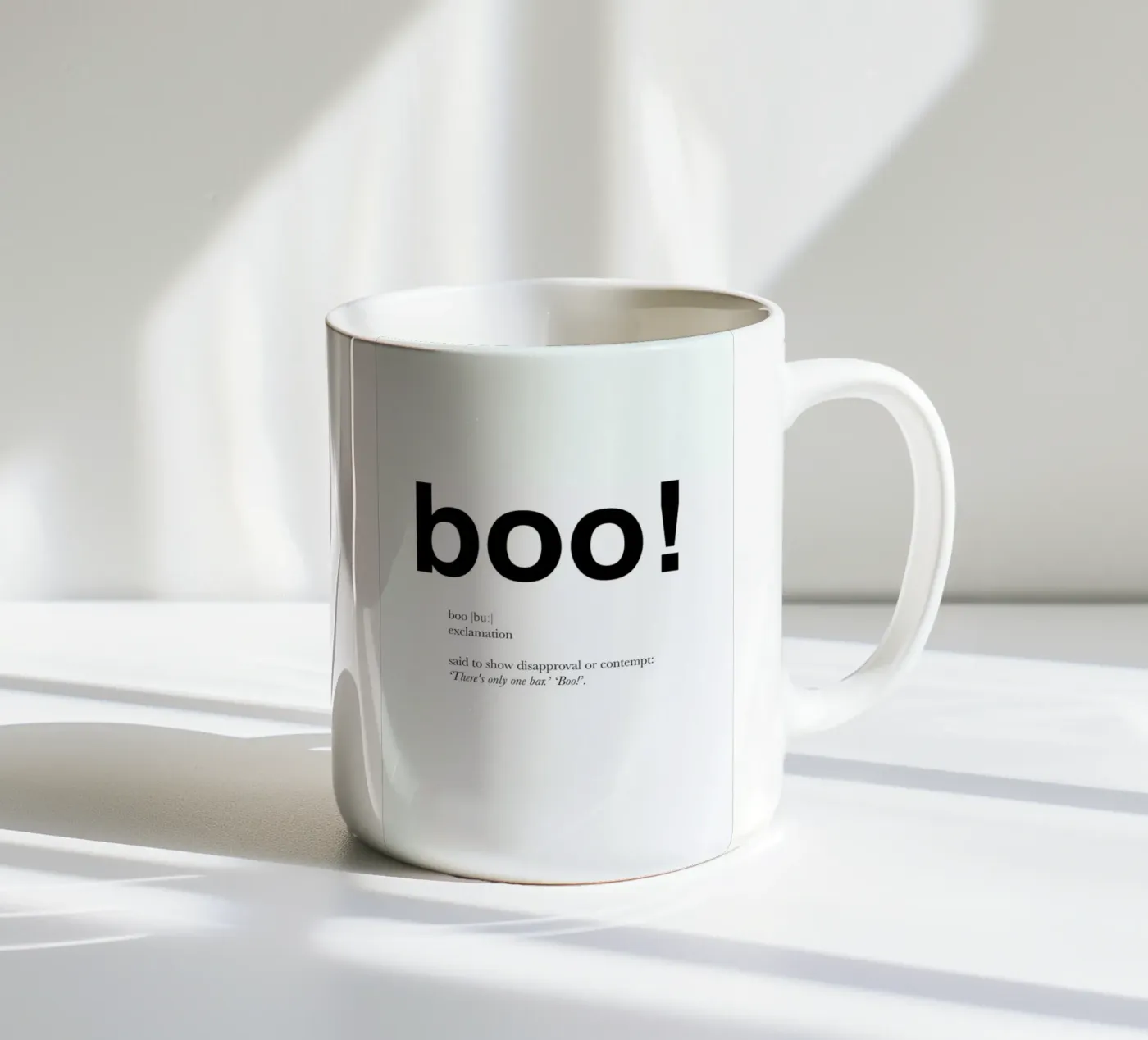The boo interjection ceramic mug by Matěj Kašpar Jirásek