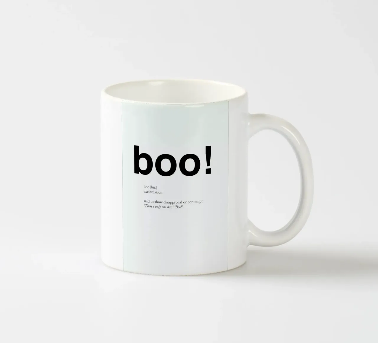 The boo interjection mug en céramique de Matěj Kašpar Jirásek