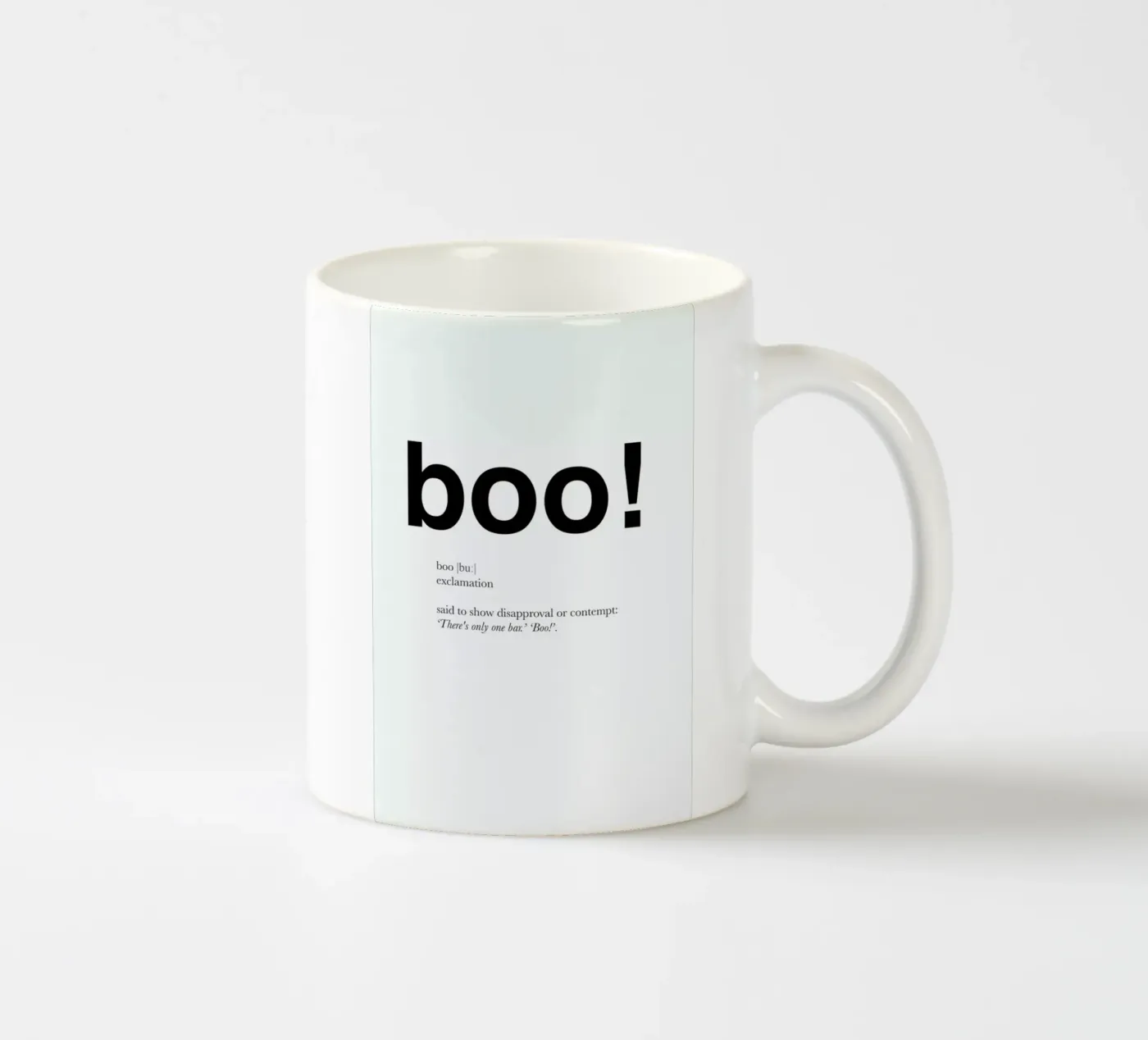 The boo interjection ceramic mug by Matěj Kašpar Jirásek