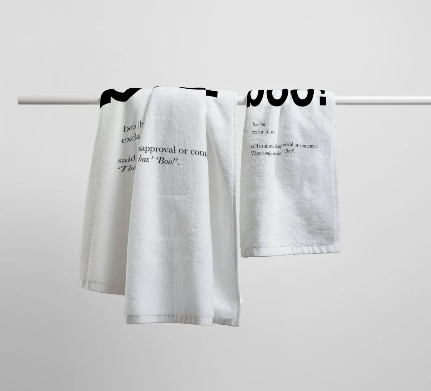 The boo interjection towel by Matěj Kašpar Jirásek