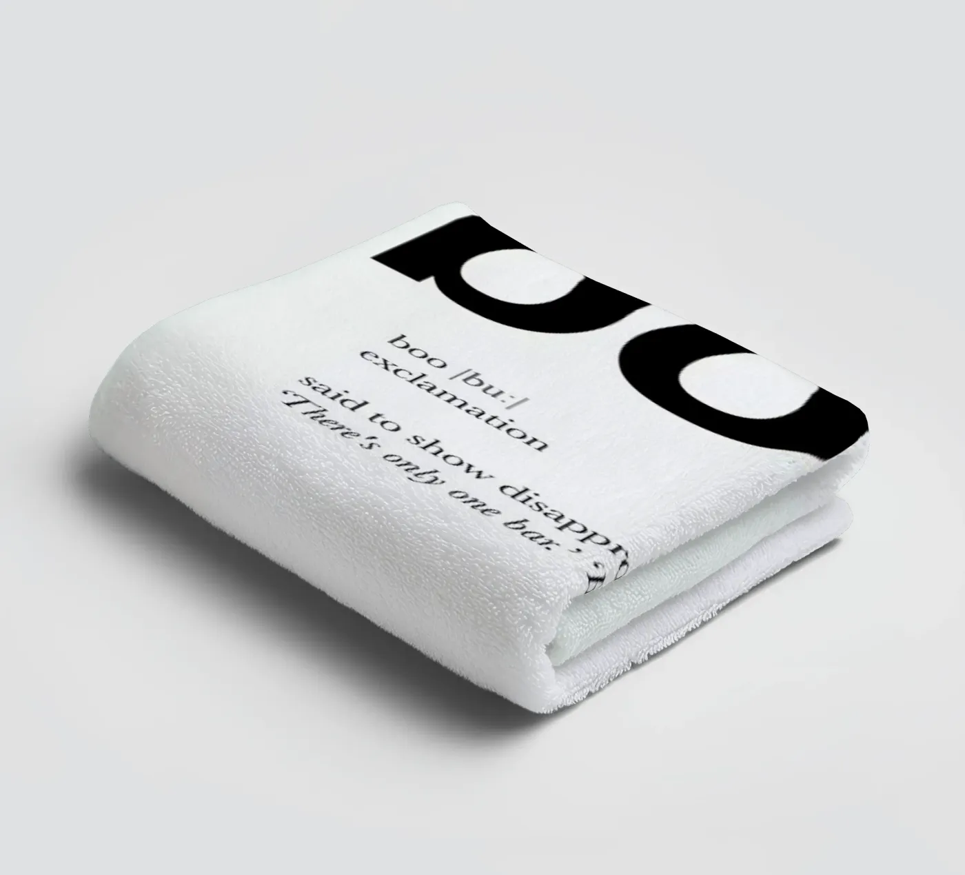 The boo interjection towel by Matěj Kašpar Jirásek