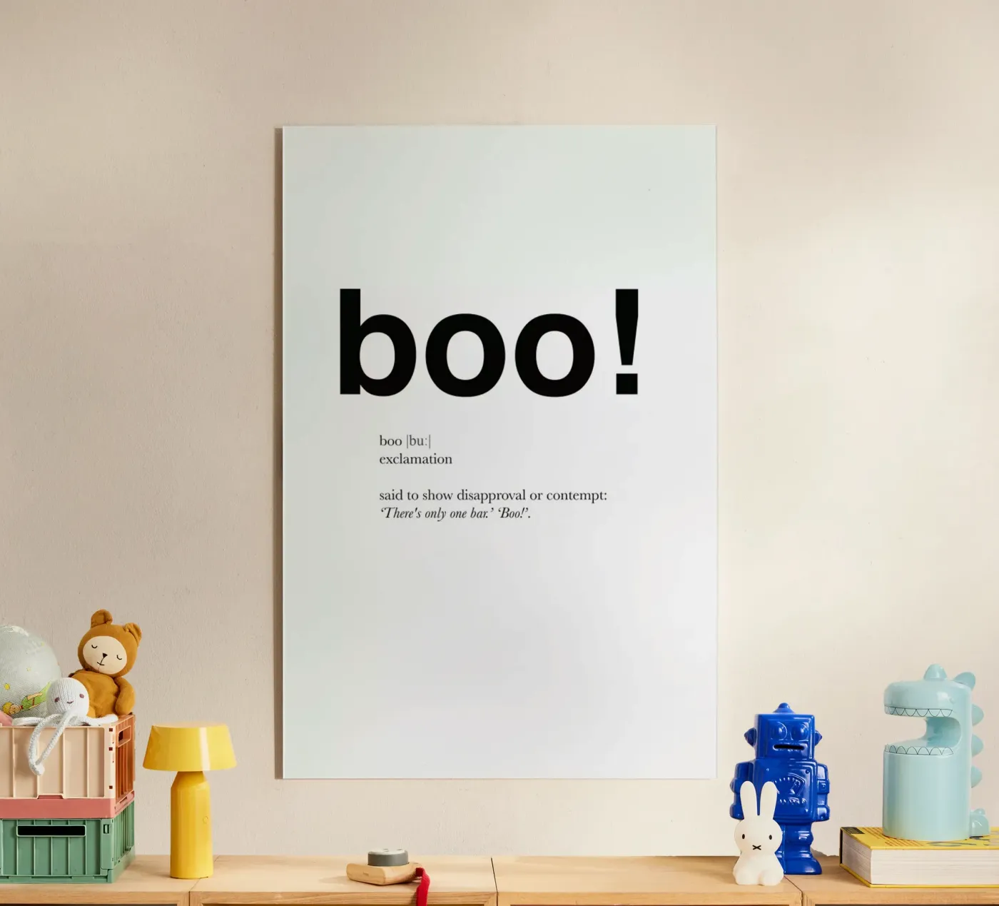 The boo interjection plexiglas de Matěj Kašpar Jirásek