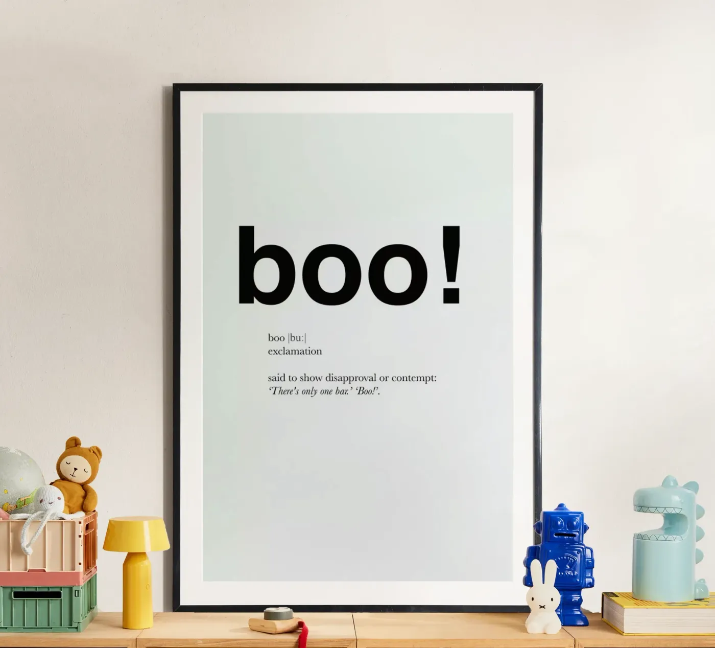 The boo interjection poster by Matěj Kašpar Jirásek