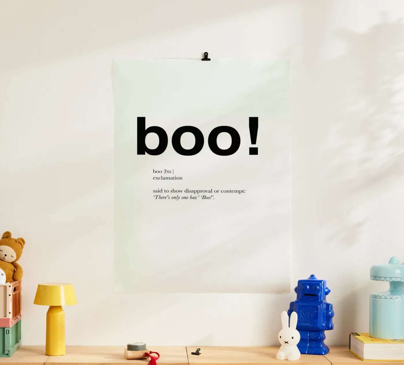 The boo interjection poster by Matěj Kašpar Jirásek