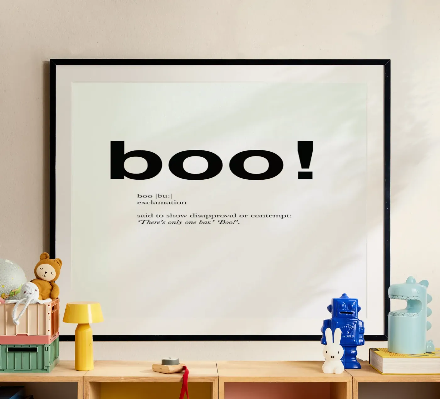 The boo interjection poster by Matěj Kašpar Jirásek