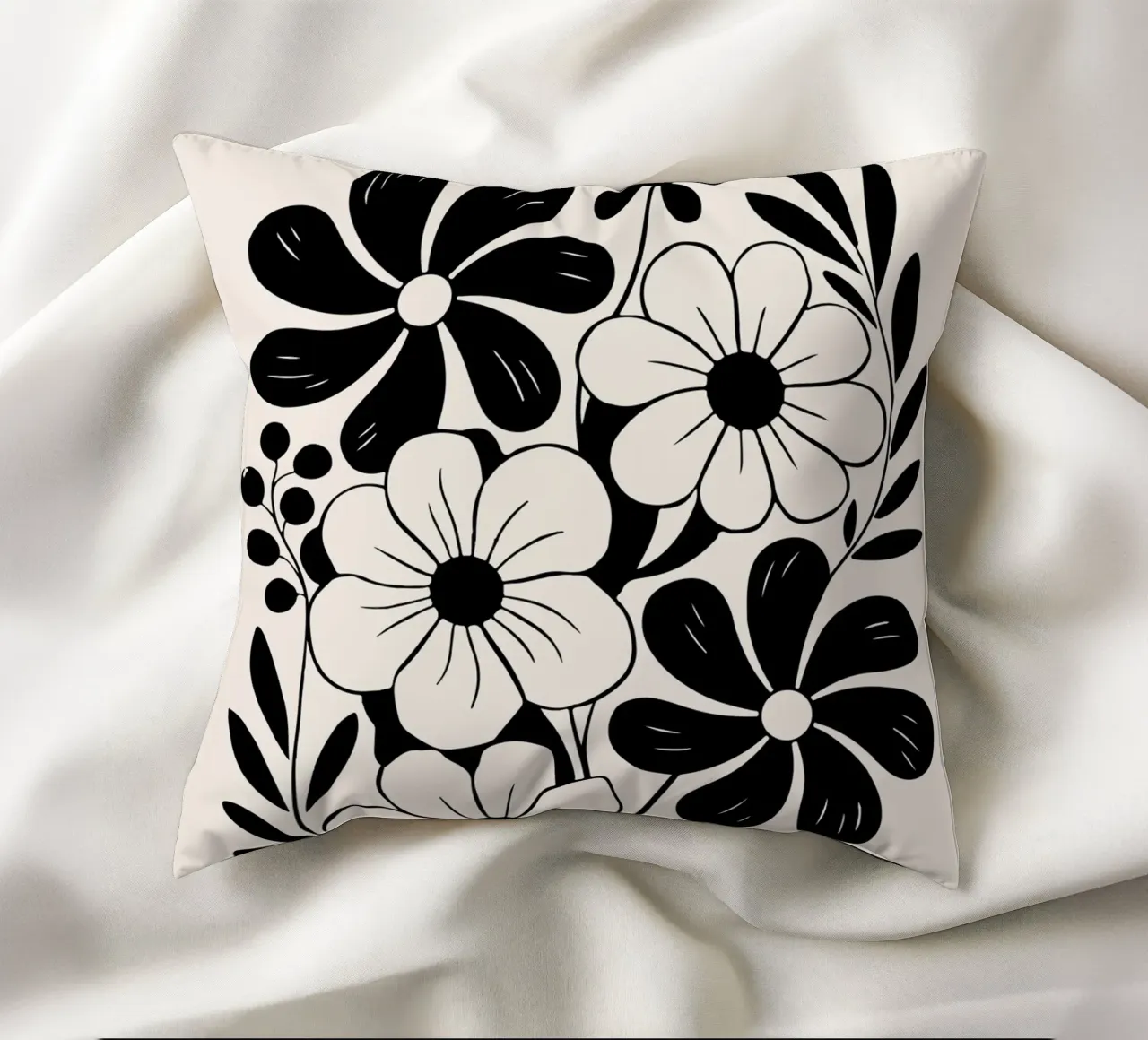 boho abstract flowers cuscino da LisaArtes
