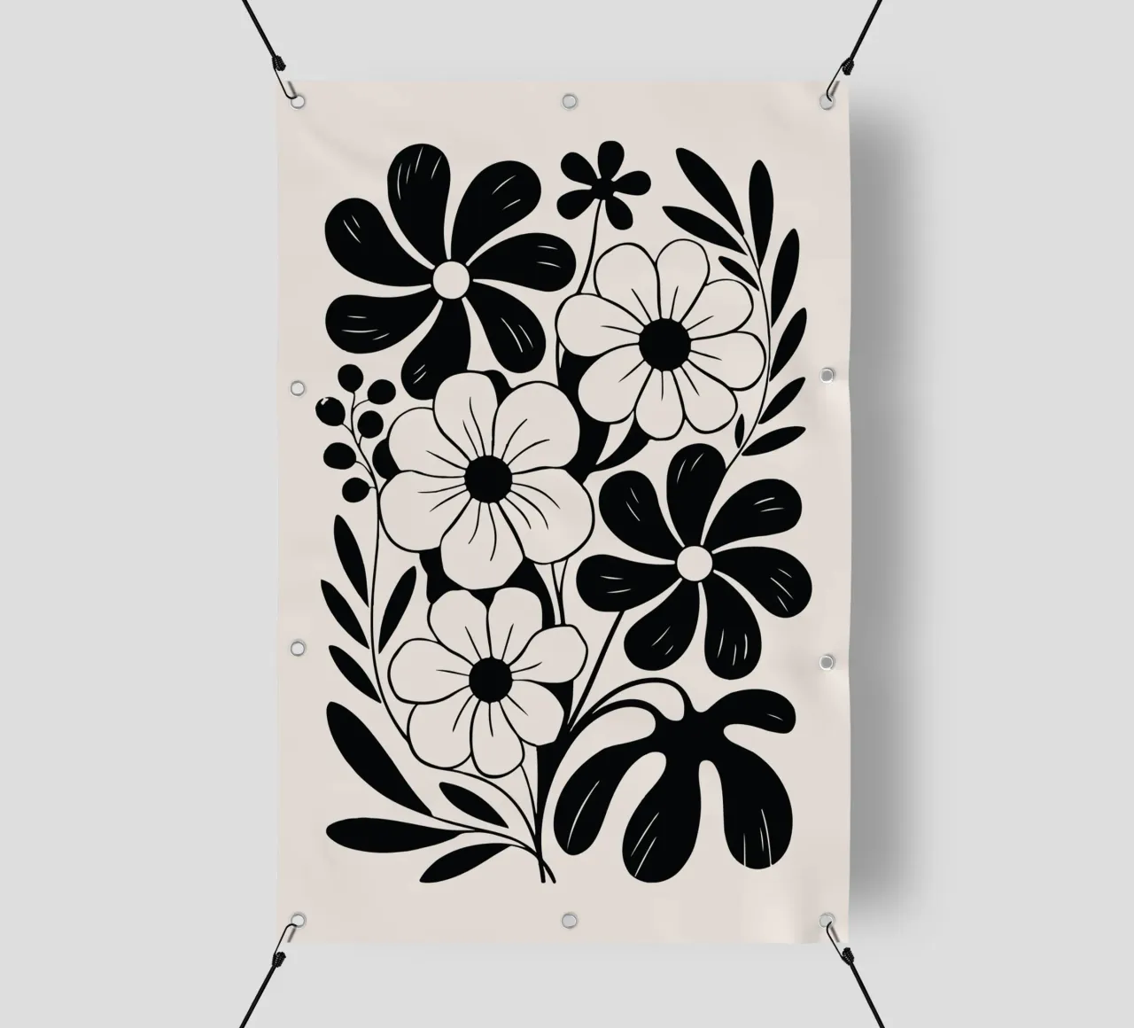 boho abstract flowers telo in pvc da LisaArtes