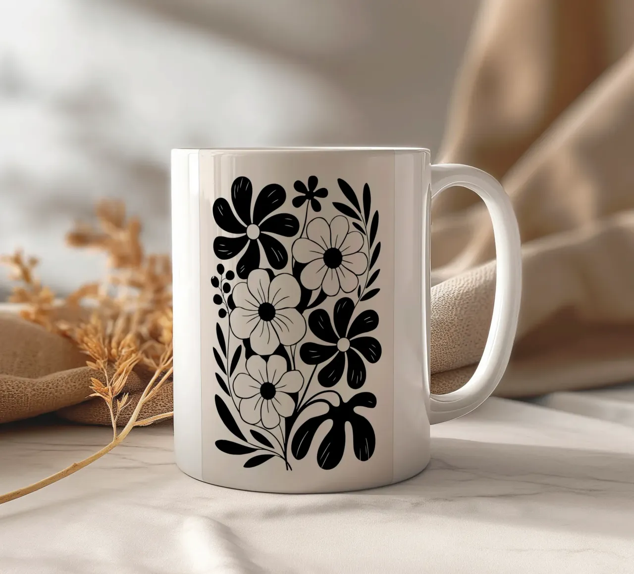 boho abstract flowers tazza in ceramica da LisaArtes