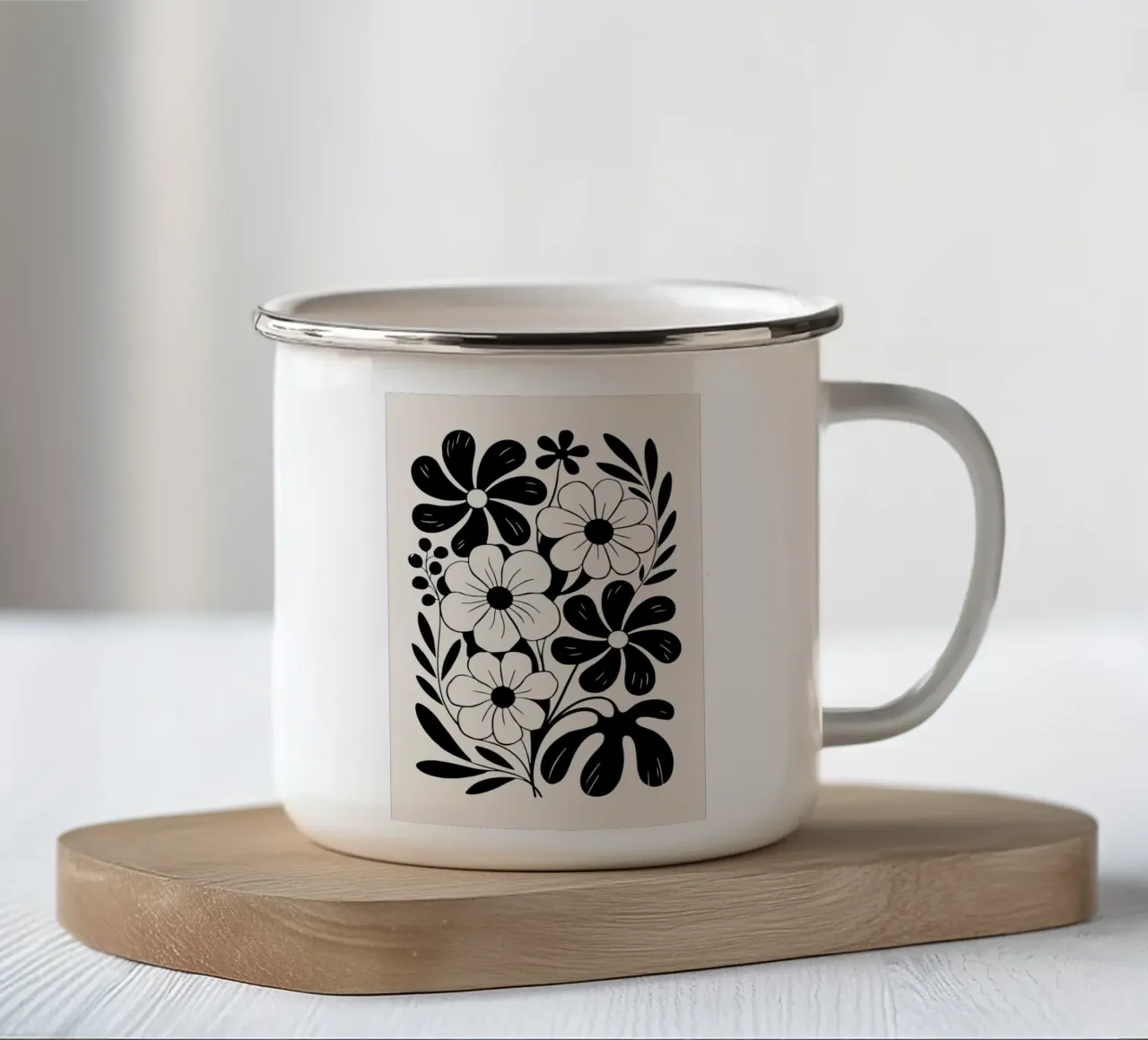boho abstract flowers tazza in smalto da LisaArtes
