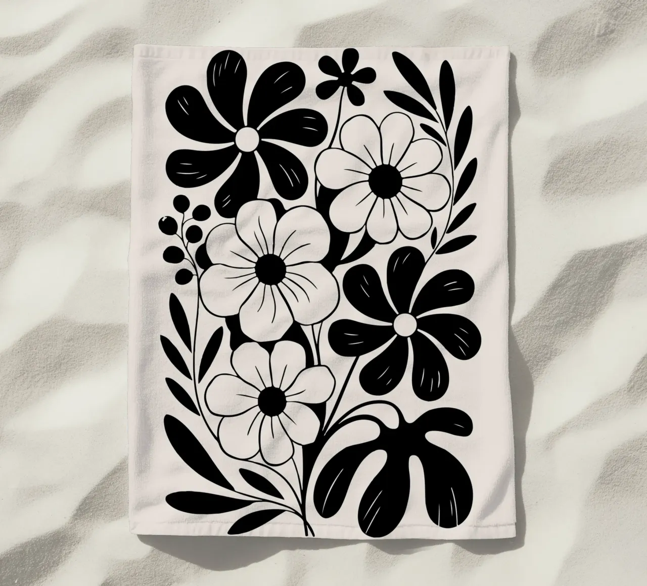 boho abstract flowers telo mare da LisaArtes