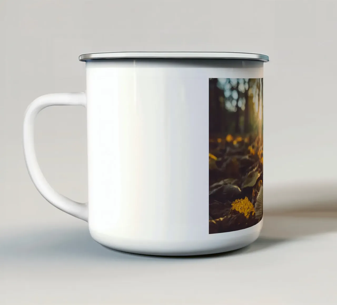 Autunno dorato - foglia d'acero in controluce tazza in smalto da Natur Wandbild — Orte für die Seele
