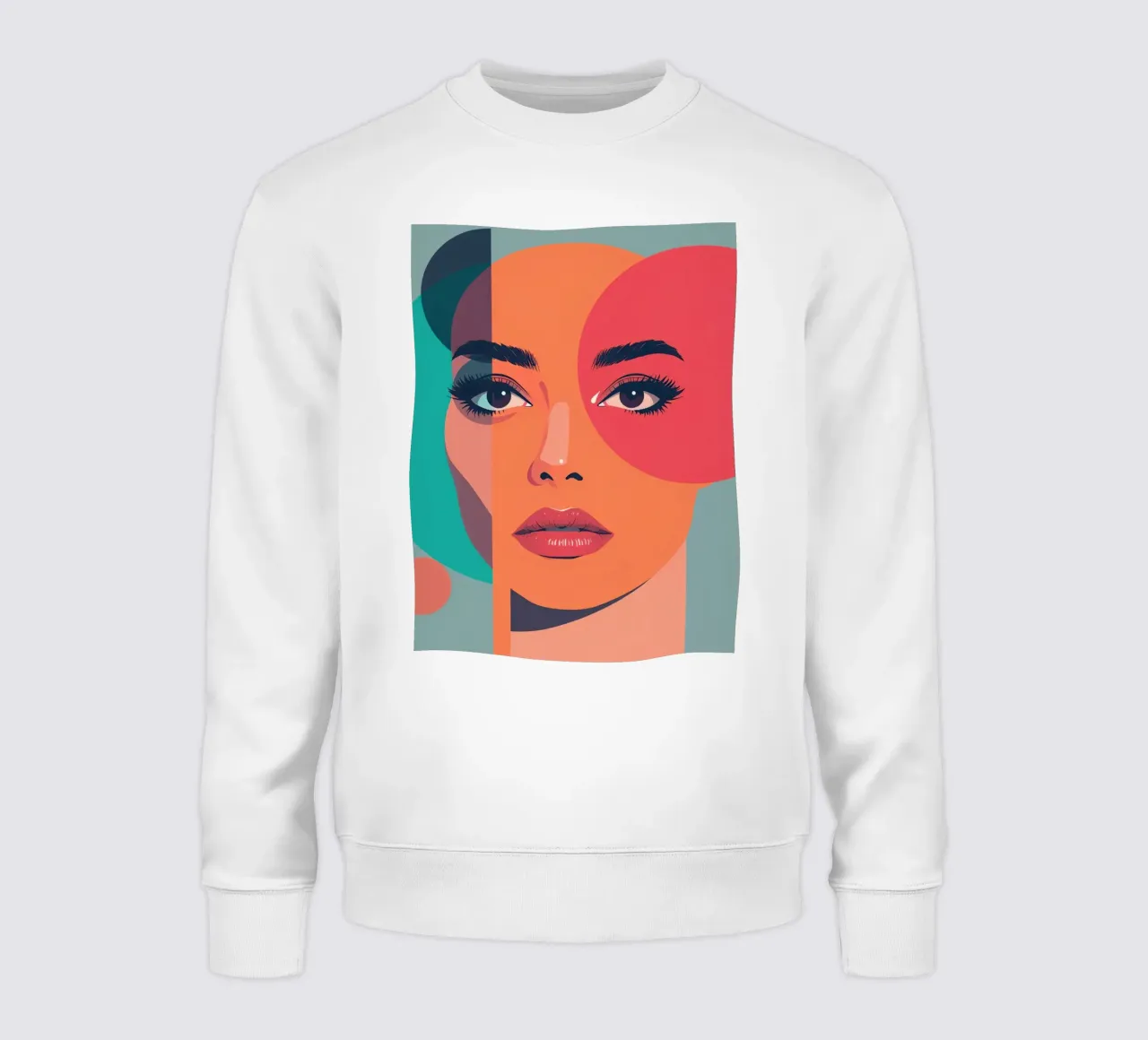 Volto di donna con forme geometriche felpa da DesignDoodle