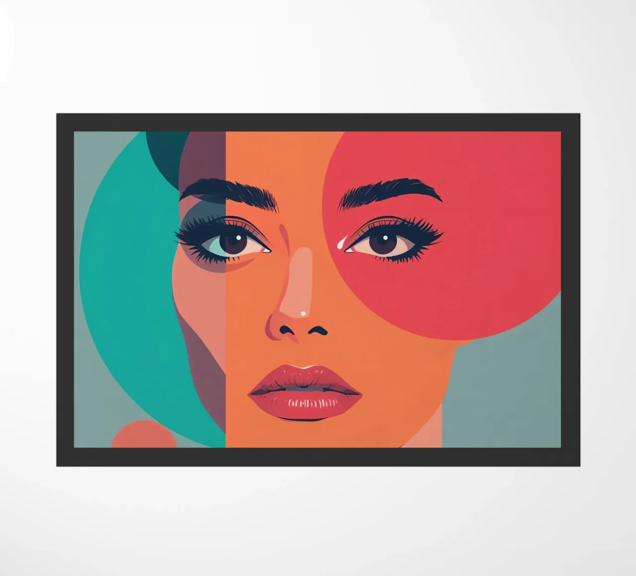 Volto di donna con forme geometriche zerbino da DesignDoodle