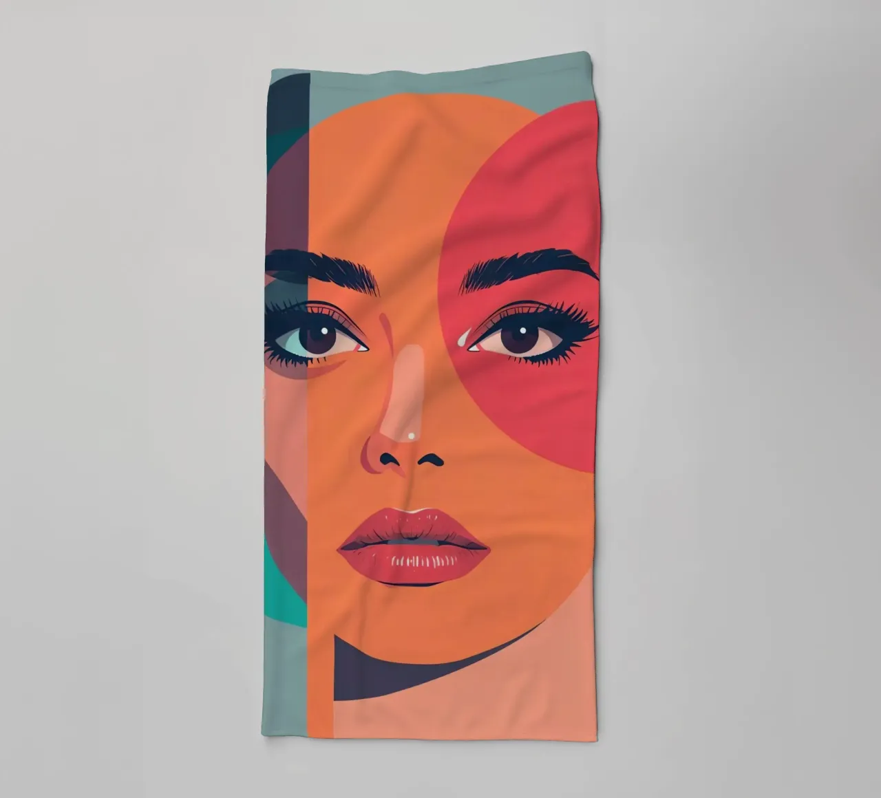 Volto di donna con forme geometriche asciugamano da bagno da DesignDoodle