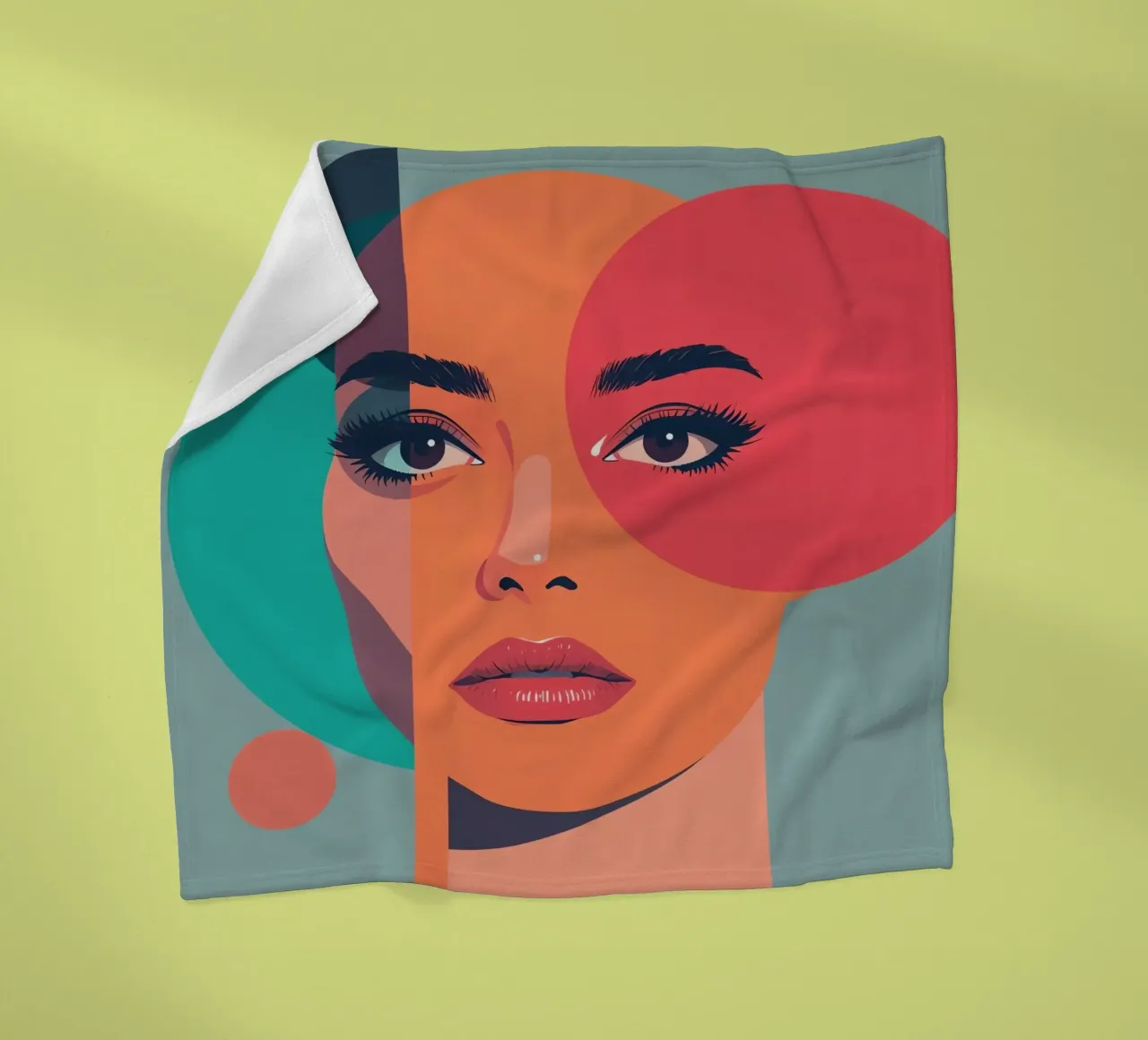 Volto di donna con forme geometriche coperta in pile da DesignDoodle