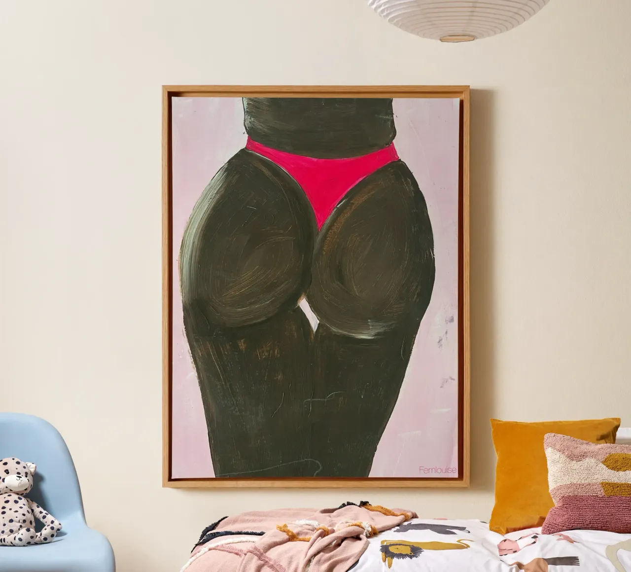 Barbie canvas met Baklijst van Femlouise.illustrations