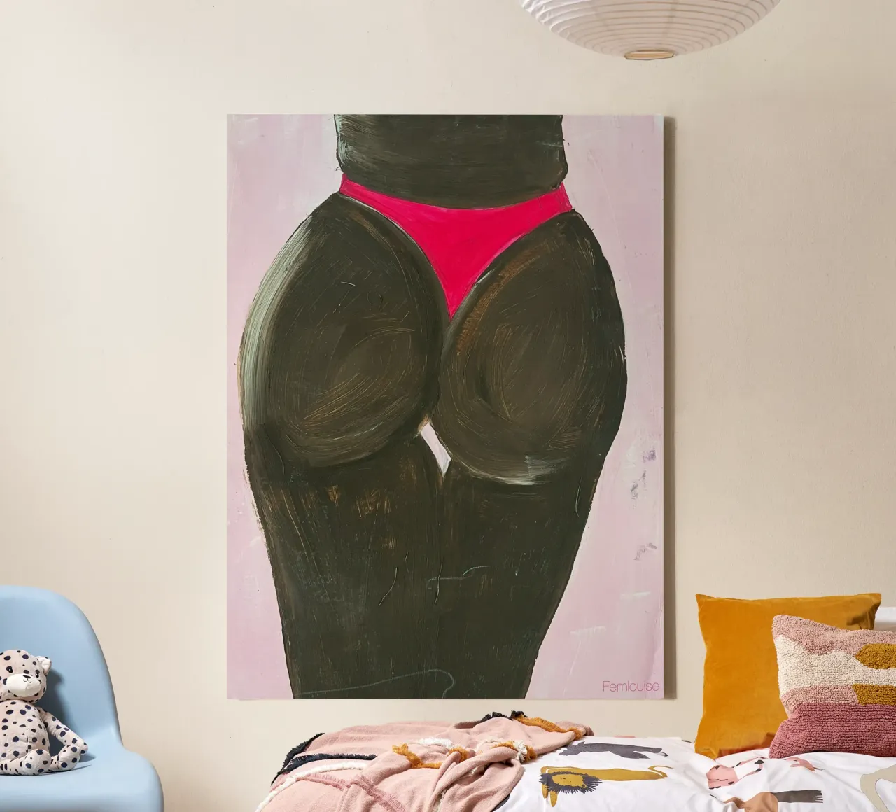 Barbie canvas met Baklijst van Femlouise.illustrations