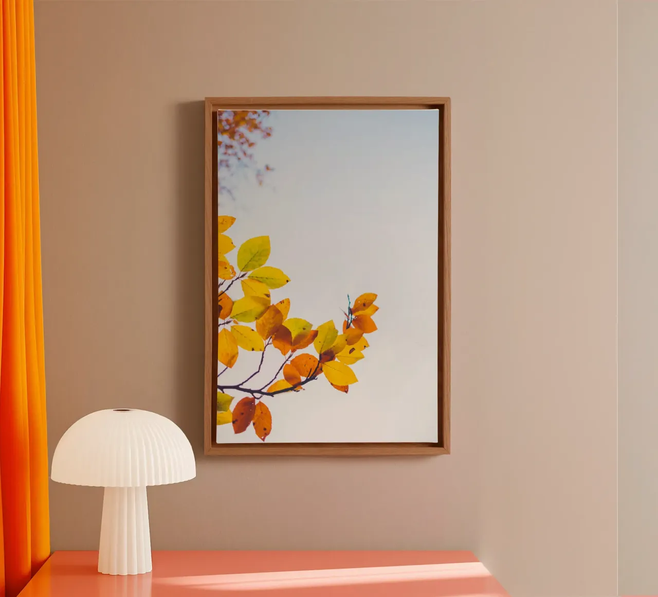 Autunno dorato - il colore cresce verso l'alto tela con Cornice a cassetta da Natur Wandbild — Orte für die Seele