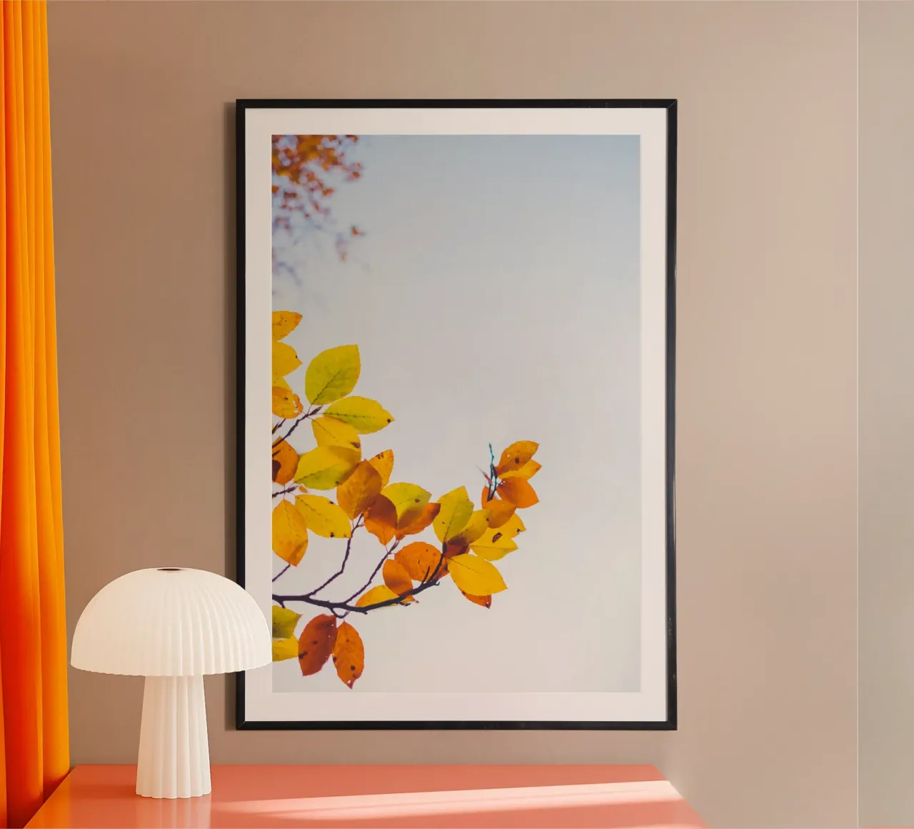Autunno dorato - il colore cresce verso l'alto poster con telaio in alluminio da Natur Wandbild — Orte für die Seele