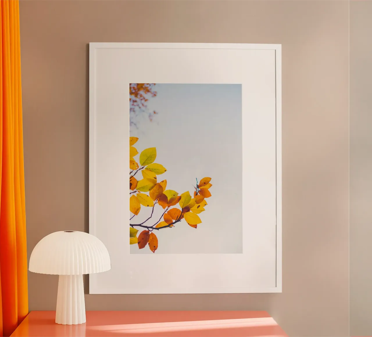 Autunno dorato - il colore cresce verso l'alto poster con telaio in alluminio da Natur Wandbild — Orte für die Seele