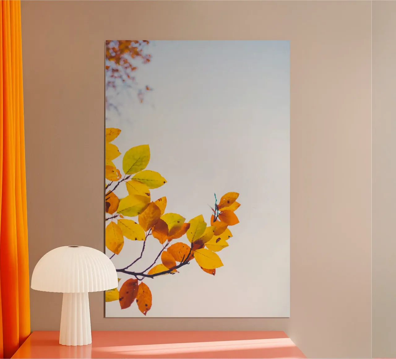 Autunno dorato - il colore cresce verso l'alto poster con telaio in alluminio da Natur Wandbild — Orte für die Seele