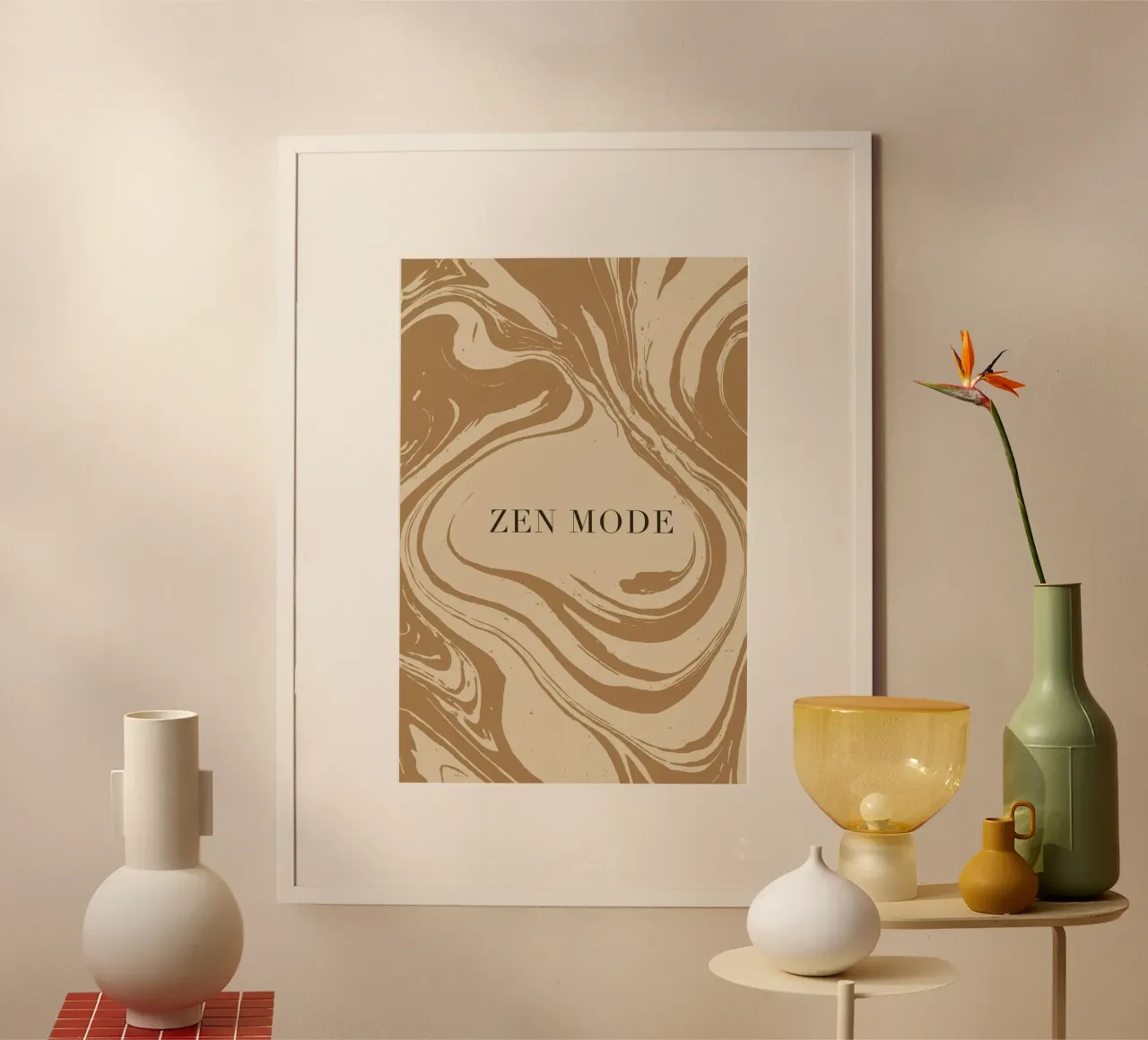 Zen Mode (Liquid) poster con telaio in alluminio da treechild