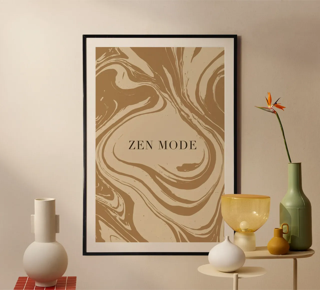 Zen Mode (Liquid) poster con telaio in alluminio da treechild