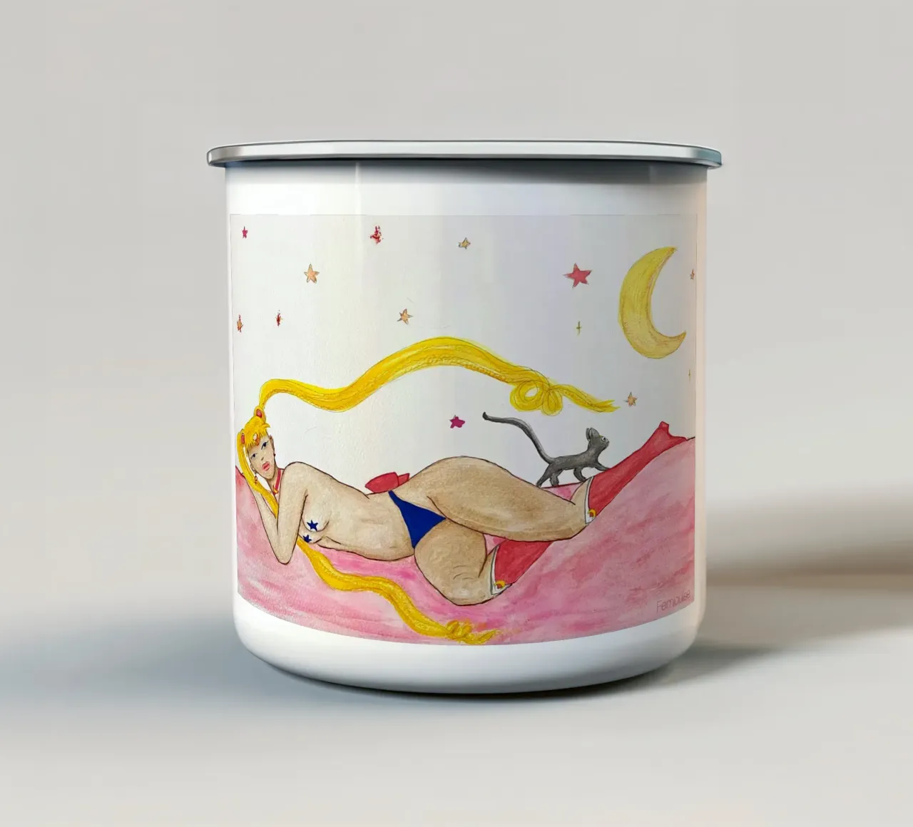 All grown up - Sailor Moon tazza in smalto da Femlouise.illustrations