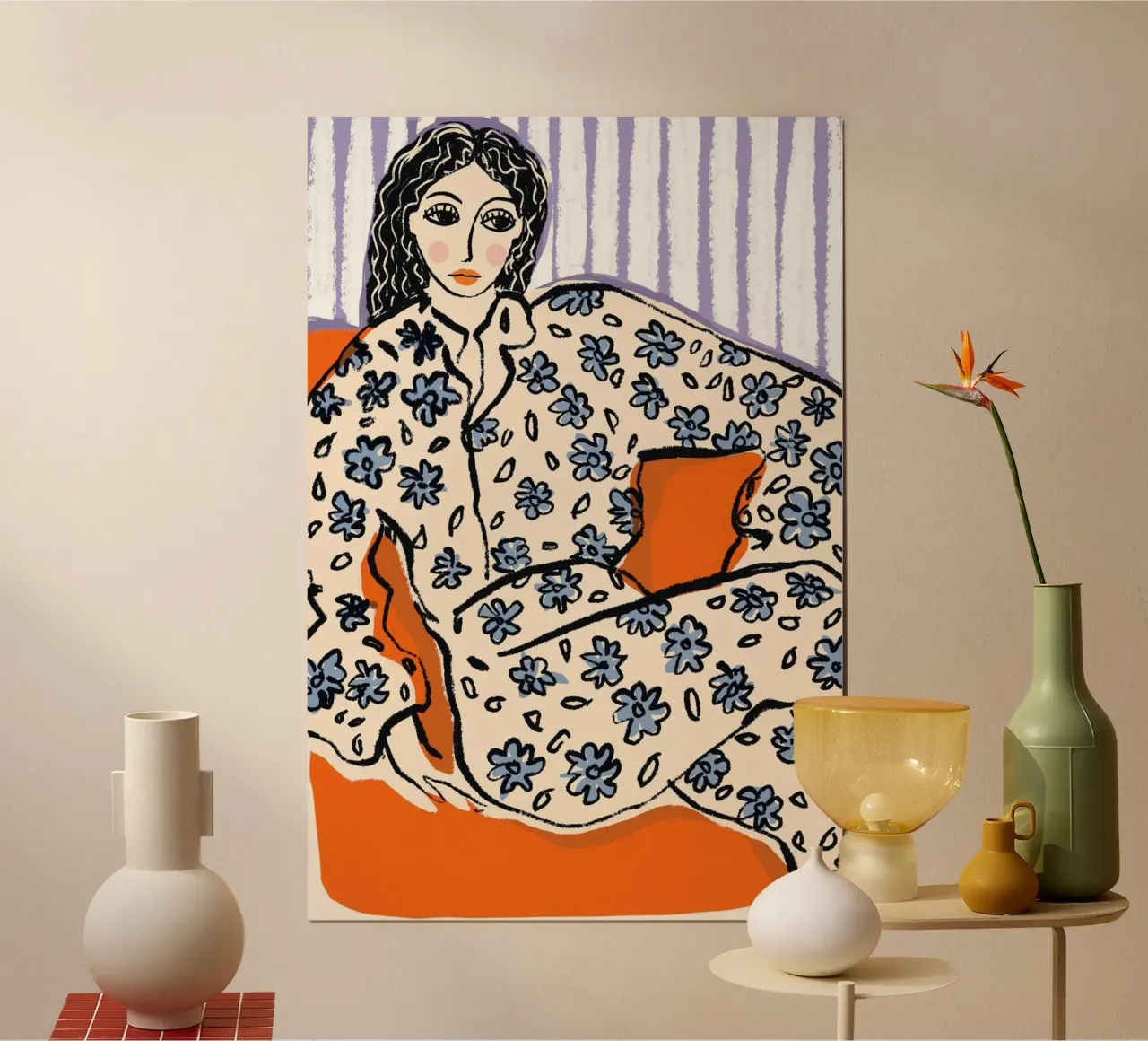 Sunday Stillness poster con telaio in alluminio da treechild