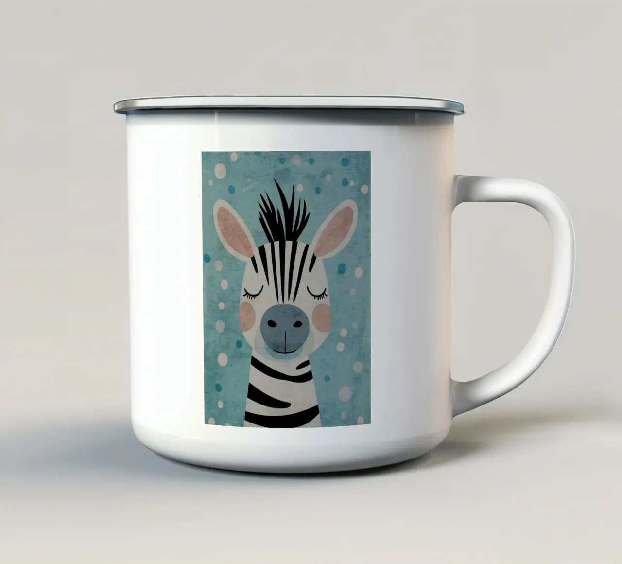 animale zebra tazza in smalto da Courtney Ohling