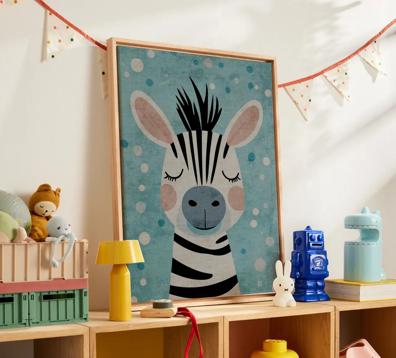 animale zebra tela con Cornice a cassetta da Courtney Ohling