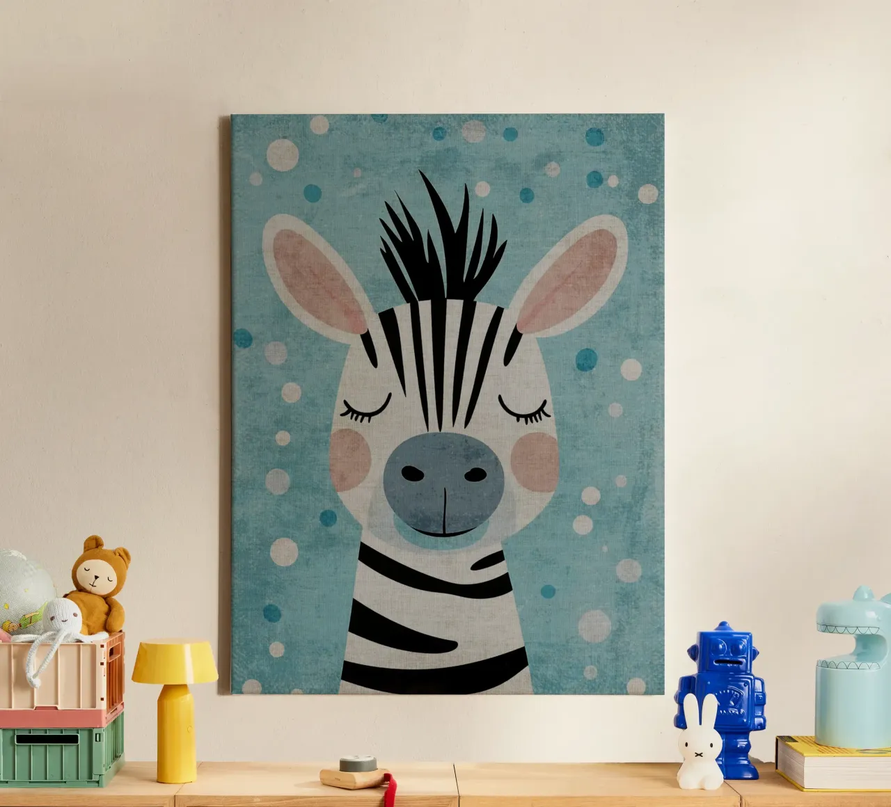 animale zebra tela con Cornice a cassetta da Courtney Ohling