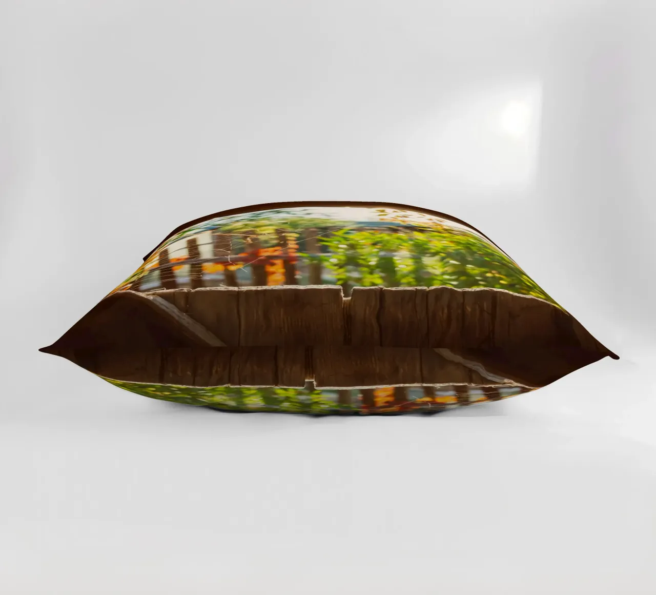Vue sur l'automne doré à travers une toile d'araignée coussin de Natur Wandbild — Orte für die Seele