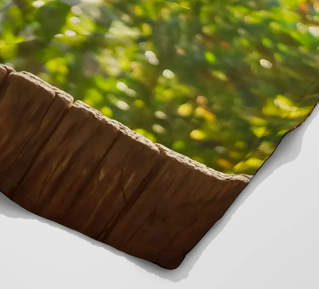 Vue sur l'automne doré à travers une toile d'araignée plaid polaire de Natur Wandbild — Orte für die Seele