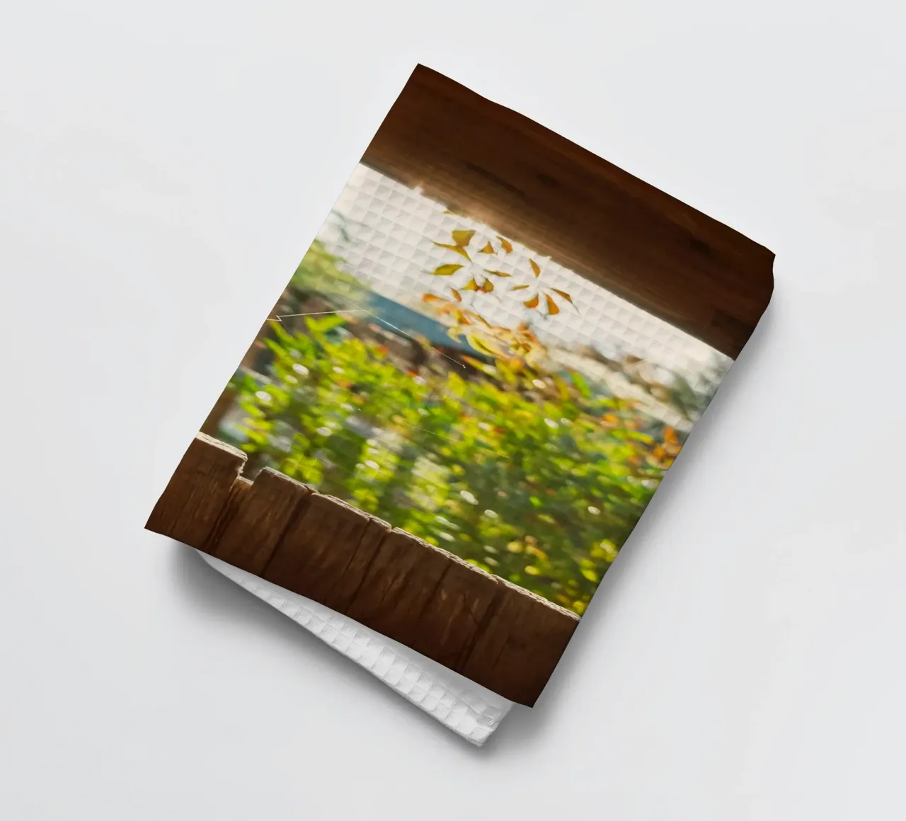 Vue sur l'automne doré à travers une toile d'araignée torchon de Natur Wandbild — Orte für die Seele