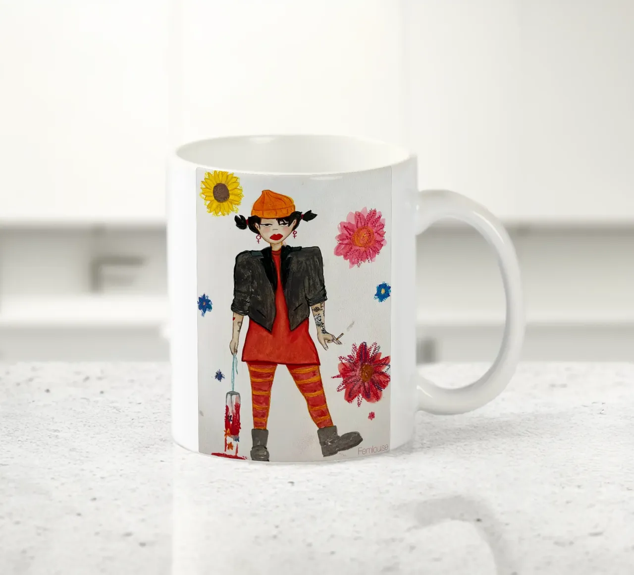 All grown up - Spinelli tazza in ceramica da Femlouise.illustrations