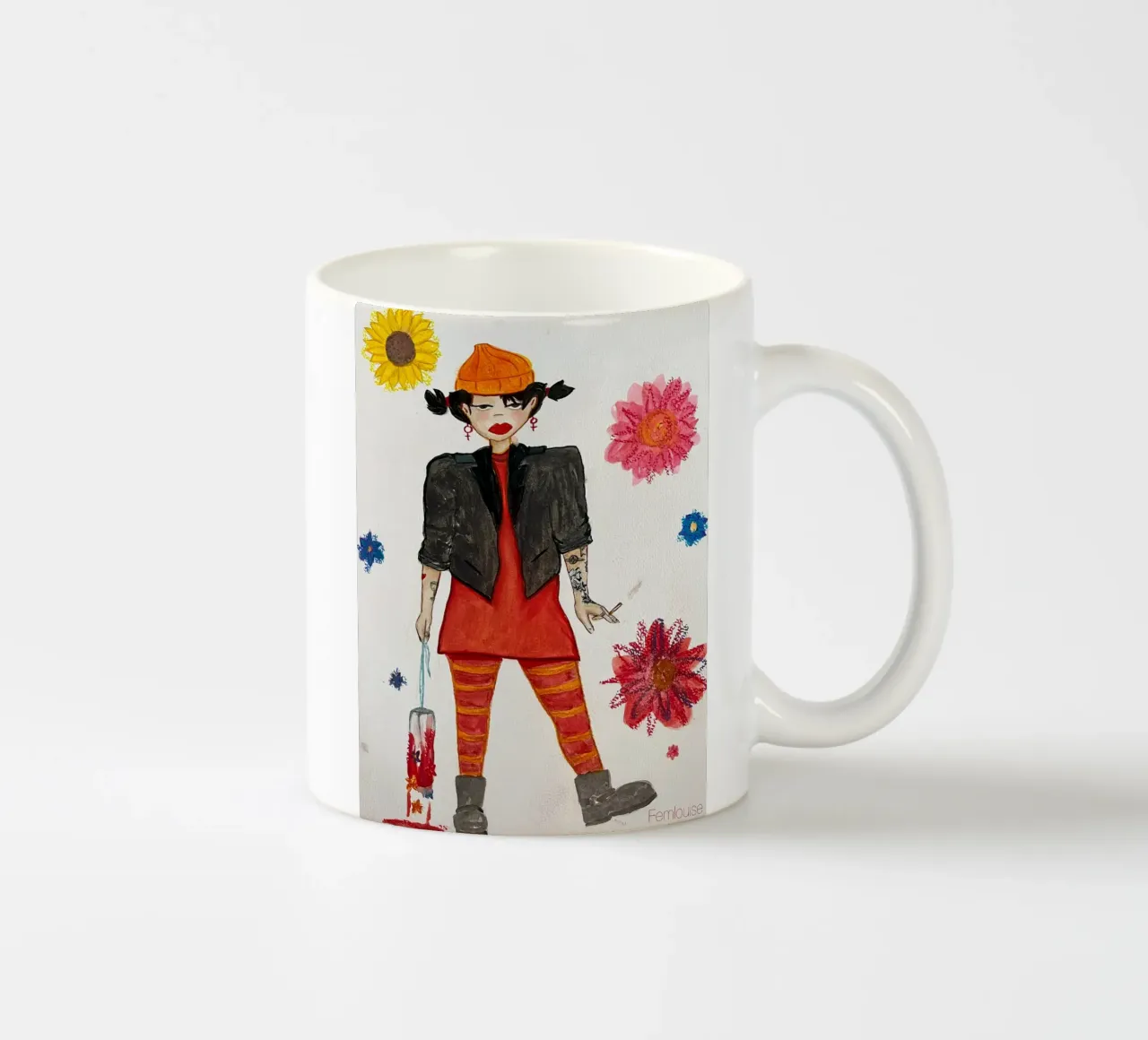 All grown up - Spinelli tazza in ceramica da Femlouise.illustrations