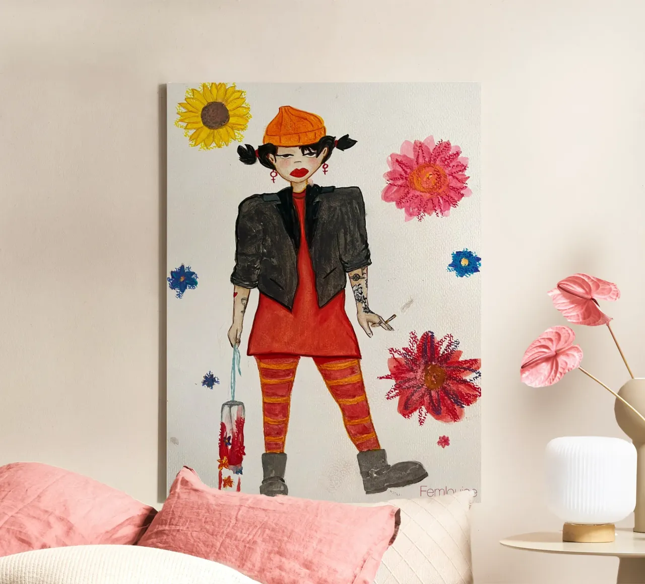 All grown up - Spinelli canvas with Floater frame by Femlouise.illustrations