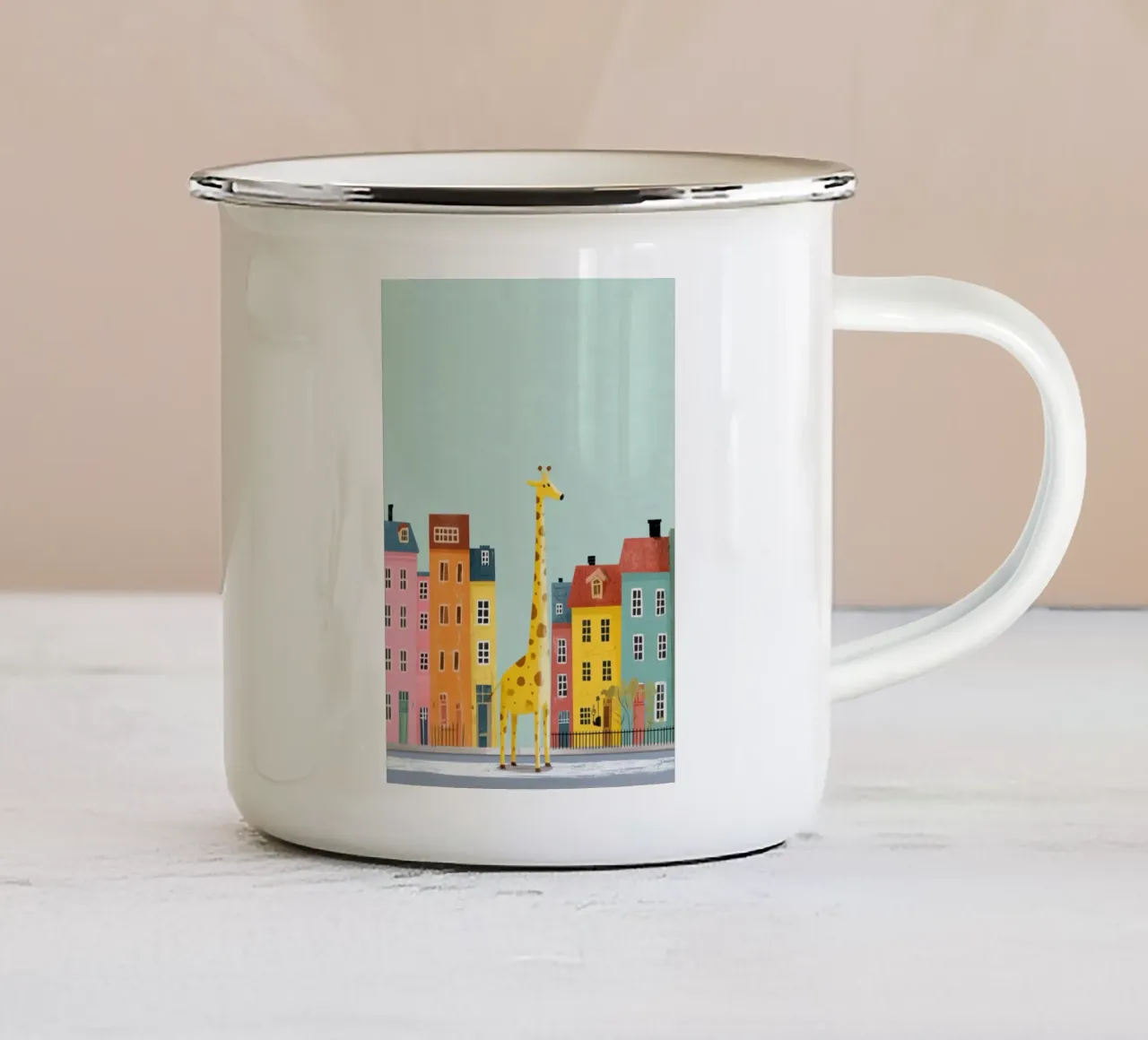The Curious Giraffe tazza in smalto da Kiara