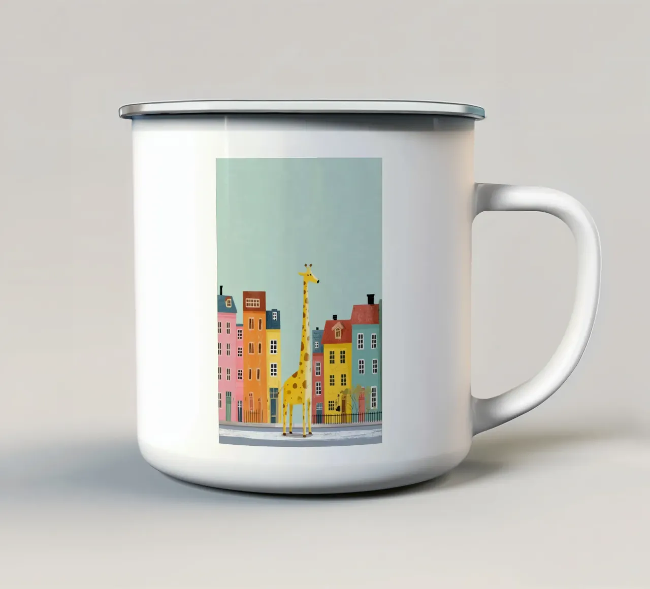 The Curious Giraffe tazza in smalto da Kiara