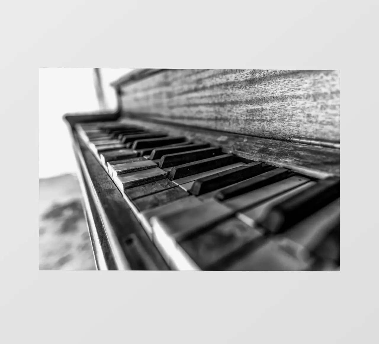 Vecchio pianoforte in bianco e nero telo in pvc da anderm