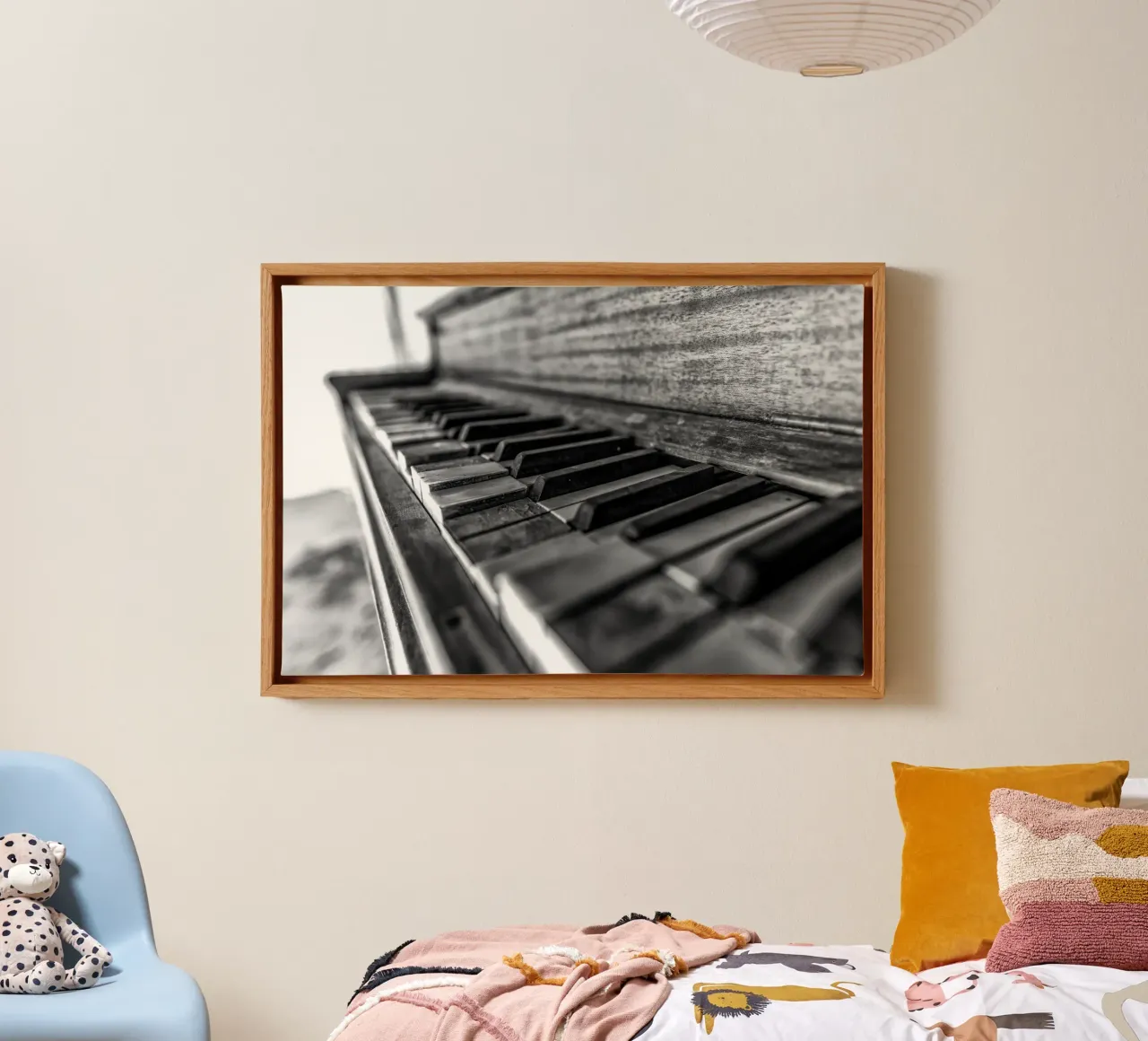 Vecchio pianoforte in bianco e nero tela con Cornice a cassetta da anderm