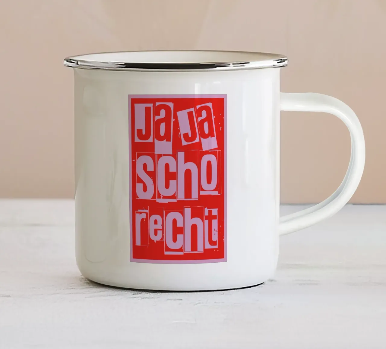 scho recht tazza in smalto da Flo Klein