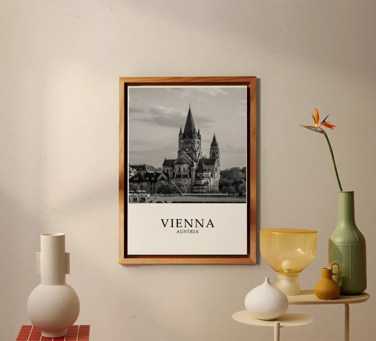 Vienna Austria Architettura Scena in scala di grigi alluminio dibond da Charnwood Prints
