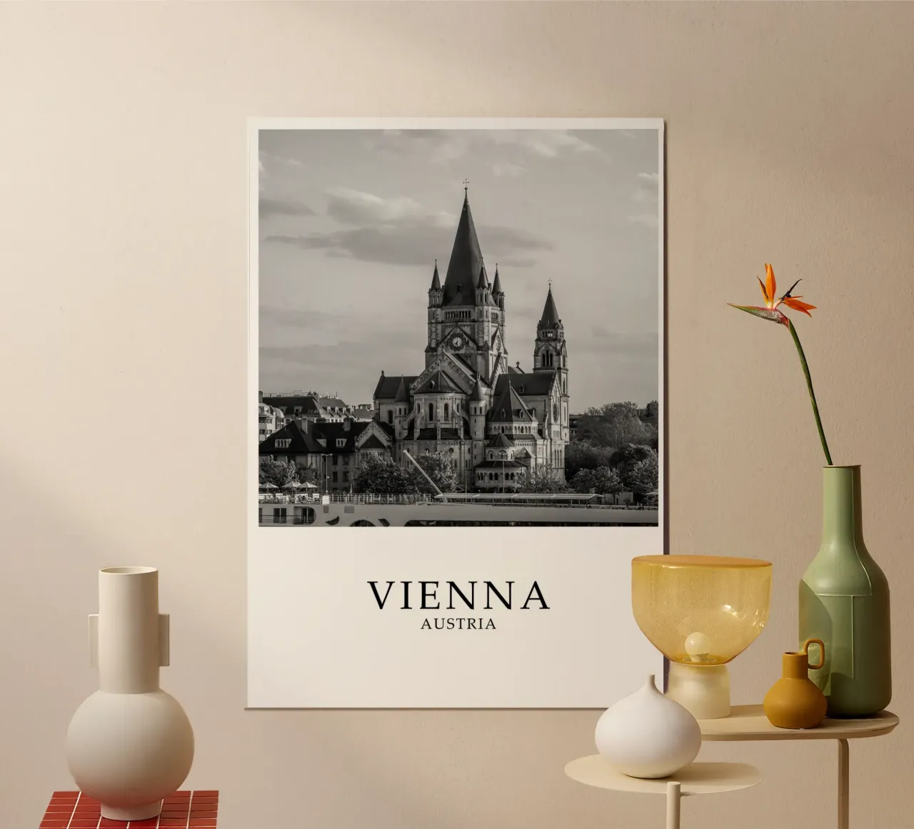 Vienna Austria Architettura Scena in scala di grigi alluminio dibond da Charnwood Prints