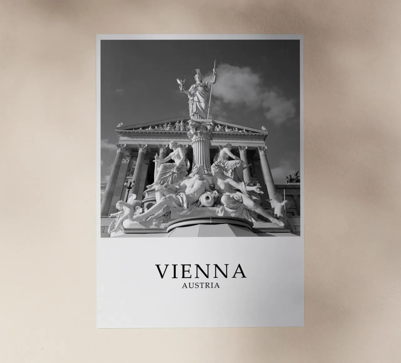 Vienna Austria Architettura Scena in scala di grigi pellicola backlit da Charnwood Prints