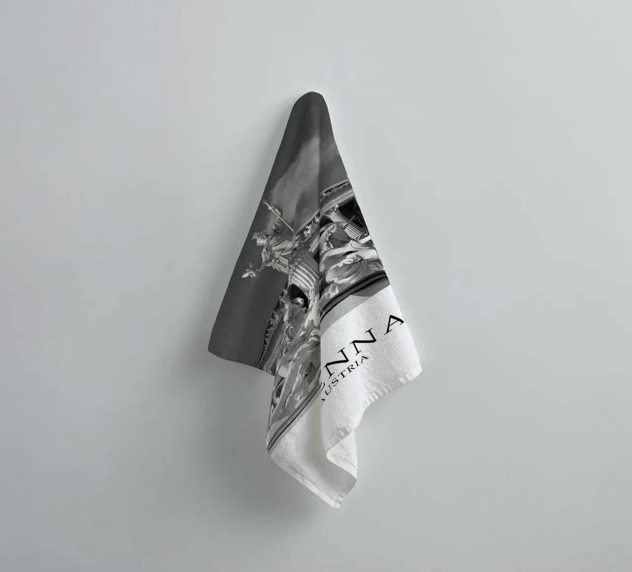 Vienna Austria Architecture Scene Grayscale towel by Charnwood Prints